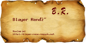 Blayer René névjegykártya